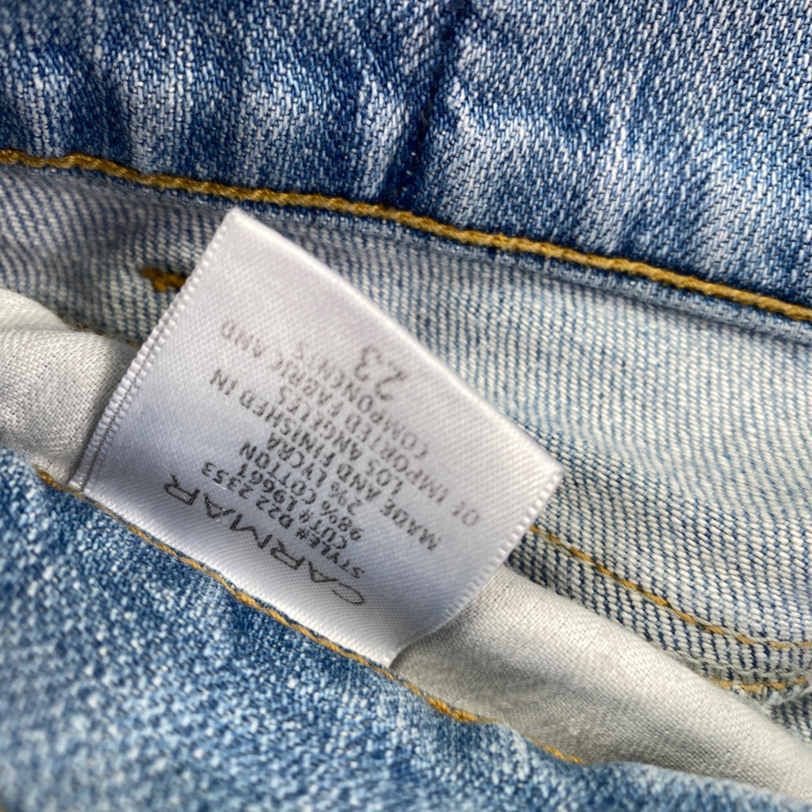 Carmar Denim Skinny Jeans Womens 23 Light Blue Multi Zipper Distressed Edge — image 3 of 8